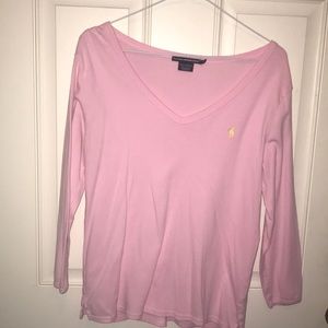 Women’s pink polo shirt